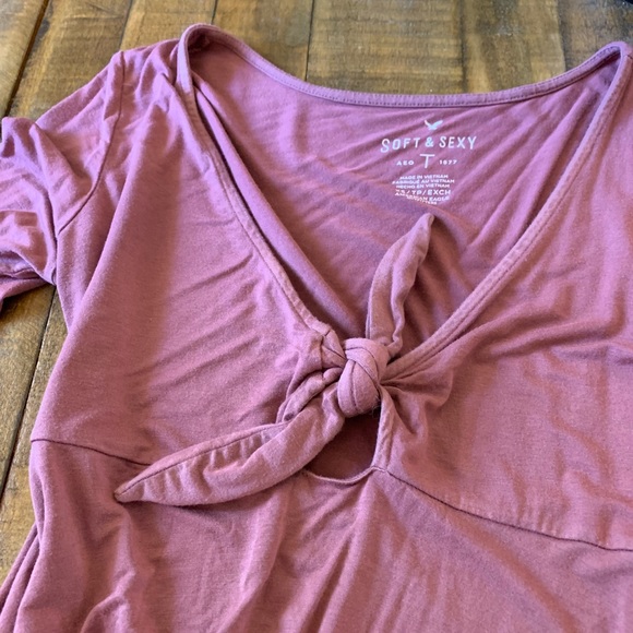 ✨long sleeve dusty rose top✨ - Picture 2 of 2
